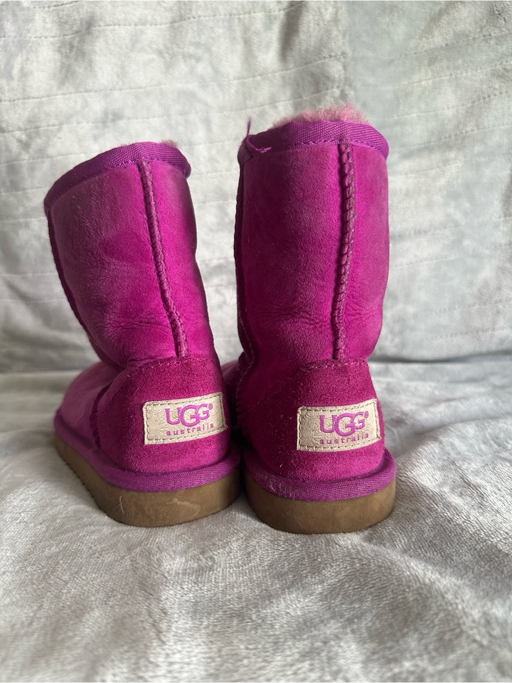 UGG Bright Fuchsia Suede Shearling Boots